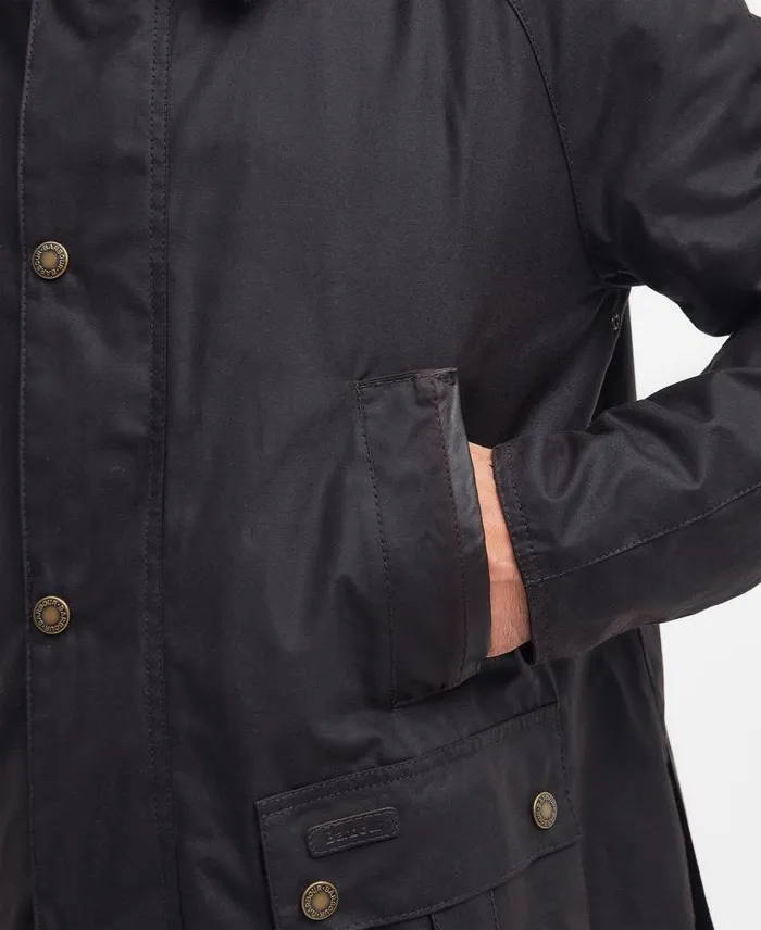 Halton Waxed Jacket Rustic Brown Men Barbour Waxed Jackets