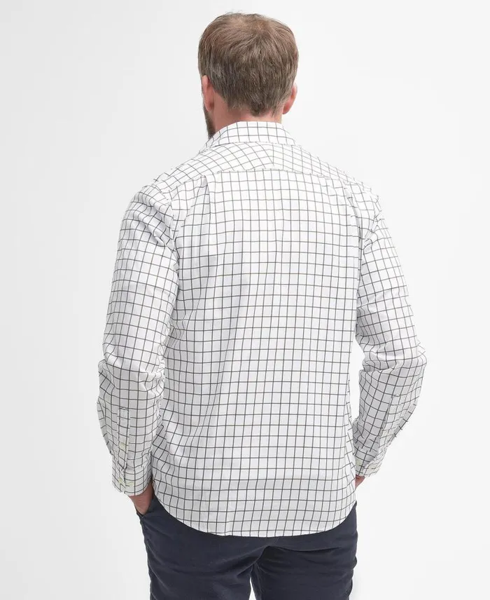 Hanstead Country Active LongSleeved Shirt Mid Olive Men Barbour Shirts