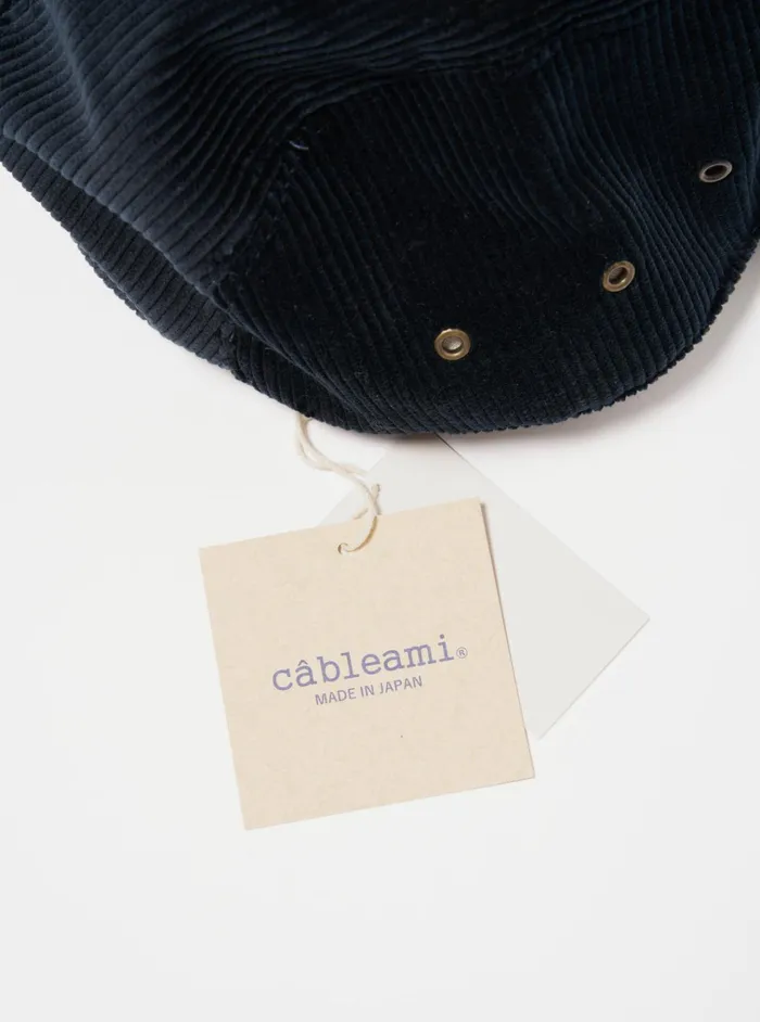 Hats Men Universal Works Cableami 9w Cap In Navy Corduroy