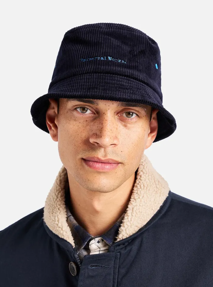 Hats Men Universal Works Universal Works Lewis Hat In Navy Brisbane Cord