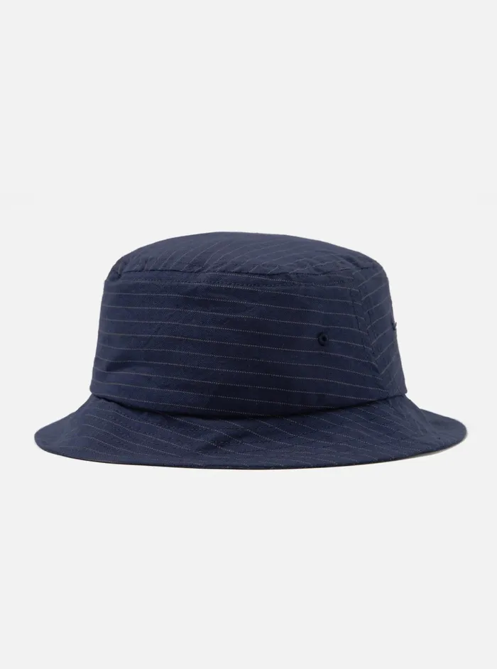 Hats Men Universal Works Universal Works Lewis Hat In Navy Cotton Pinstripe