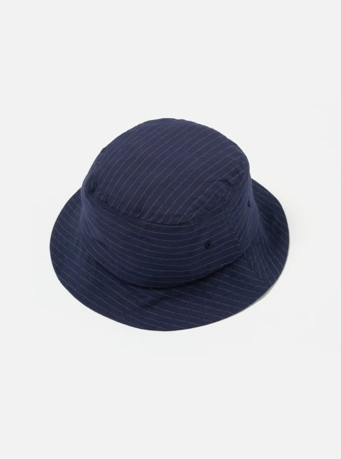 Hats Men Universal Works Universal Works Lewis Hat In Navy Cotton Pinstripe