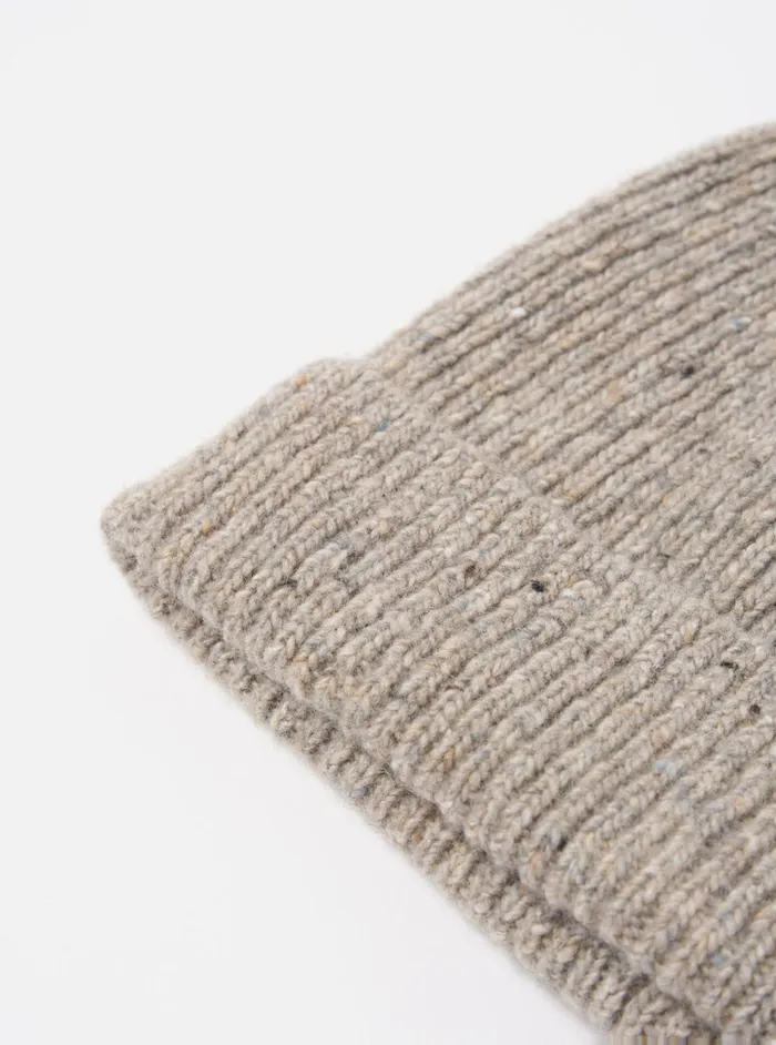 Hats Men Universal Works Universal Works Watch Cap In Oatmeal Tweed Knit