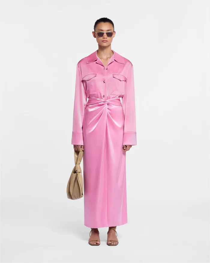 Heida Sale Slip Satin Wrap Skirt Orchid Women Nanushka Skirts