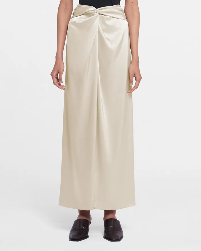 Heida Sale Slip Satin Wrap Skirt Porcelain Women Nanushka Skirts