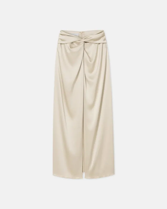 Heida Sale Slip Satin Wrap Skirt Porcelain Women Nanushka Skirts