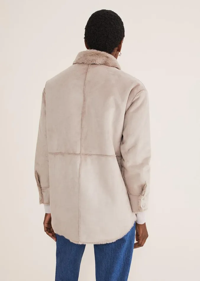 Heidi Reversible Shacket Mink Women Phase Eight Coats