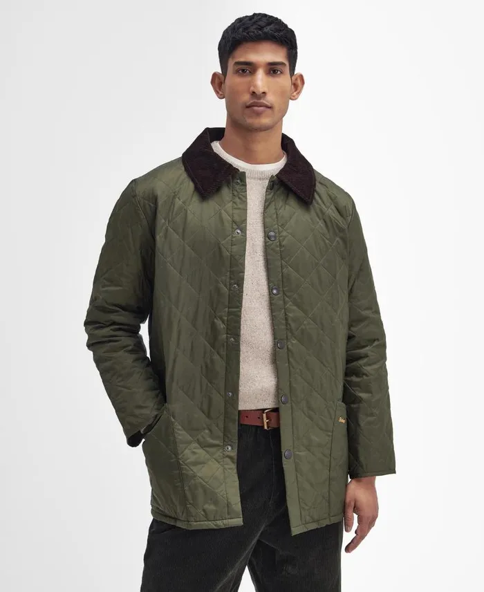 Heritage Liddesdale Quilted Jacket Black Men Barbour Quilted Jackets