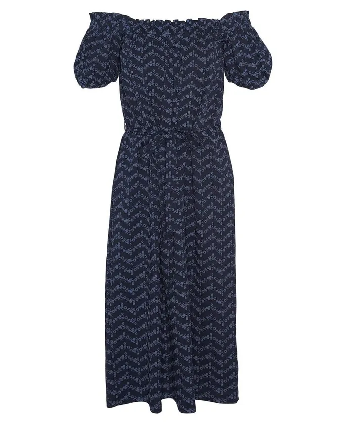Hollowtree Midi Dress Classic Navy Women Barbour Dresses and Skirts