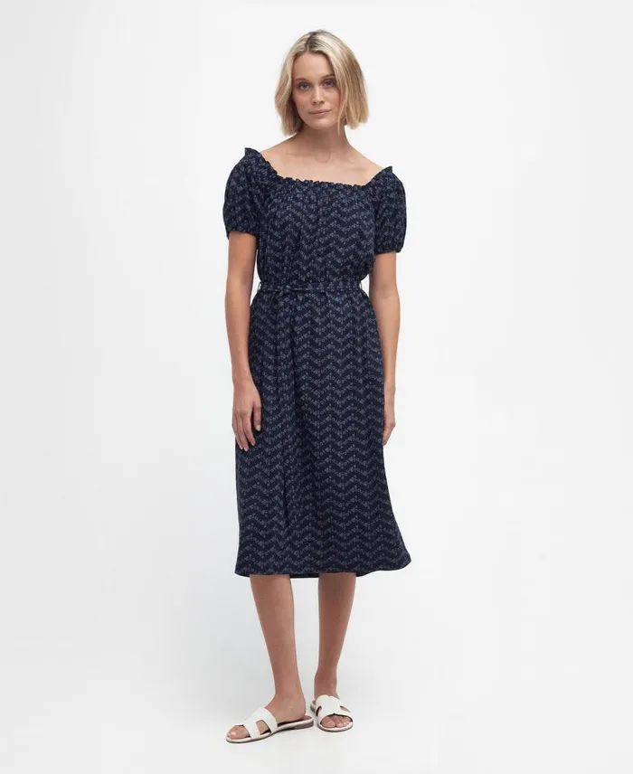 Hollowtree Midi Dress Classic Navy Women Barbour Dresses and Skirts