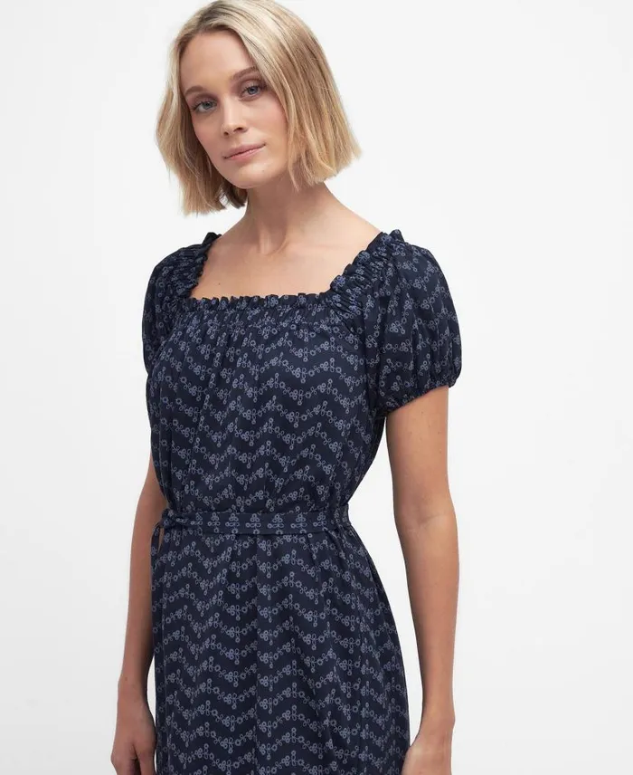 Hollowtree Midi Dress Classic Navy Women Barbour Dresses and Skirts