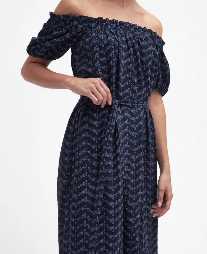 Hollowtree Midi Dress Classic Navy Women Barbour Dresses and Skirts
