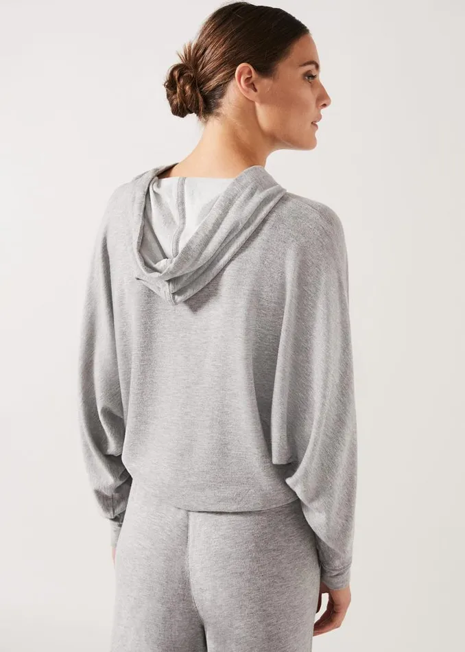 Hooded Sweat Top Grey Marl Women Phase Eight Knitwear