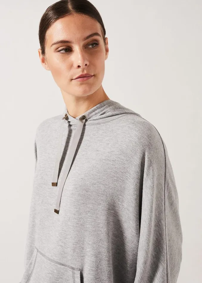 Hooded Sweat Top Grey Marl Women Phase Eight Knitwear
