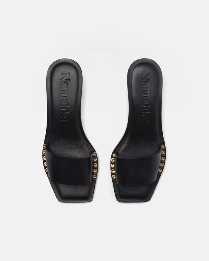 Ibiron Leather Sandals Black Women Nanushka Shoes