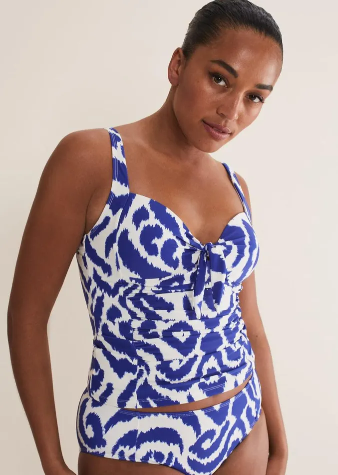 Ikat Tankini Brief Blueivory Women Phase Eight Swimwear