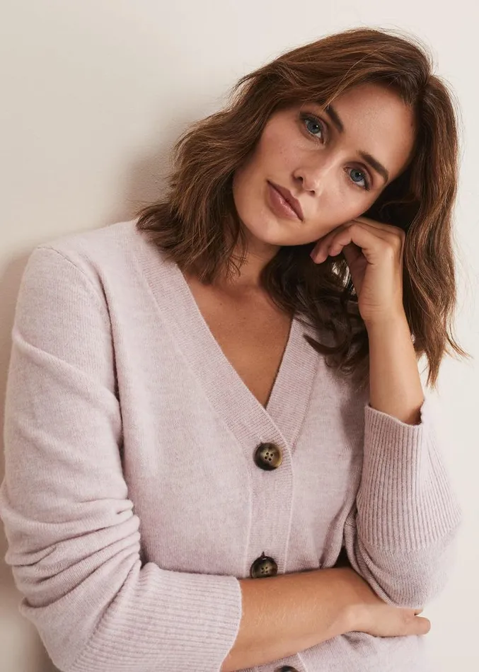 Ima Cosy Cardigan Soft Pink Women Phase Eight Knitwear