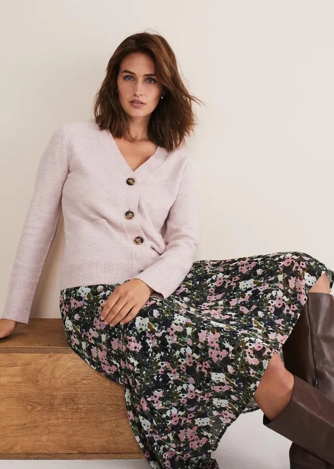 Ima Cosy Cardigan Soft Pink Women Phase Eight Knitwear