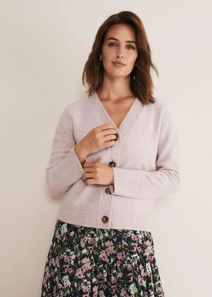 Ima Cosy Cardigan Soft Pink Women Phase Eight Knitwear