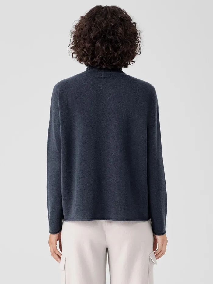 Italian Cashmere Turtleneck Top Ocean Women Eileen Fisher Sweaters and Cardigans