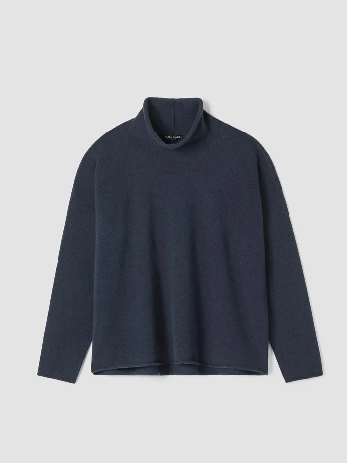 Italian Cashmere Turtleneck Top Ocean Women Eileen Fisher Sweaters and Cardigans