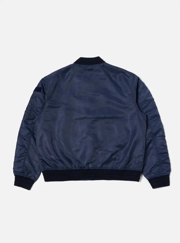 Jackets Men Universal Works Universal Works Badge Bomber In Navy Flight Nylon