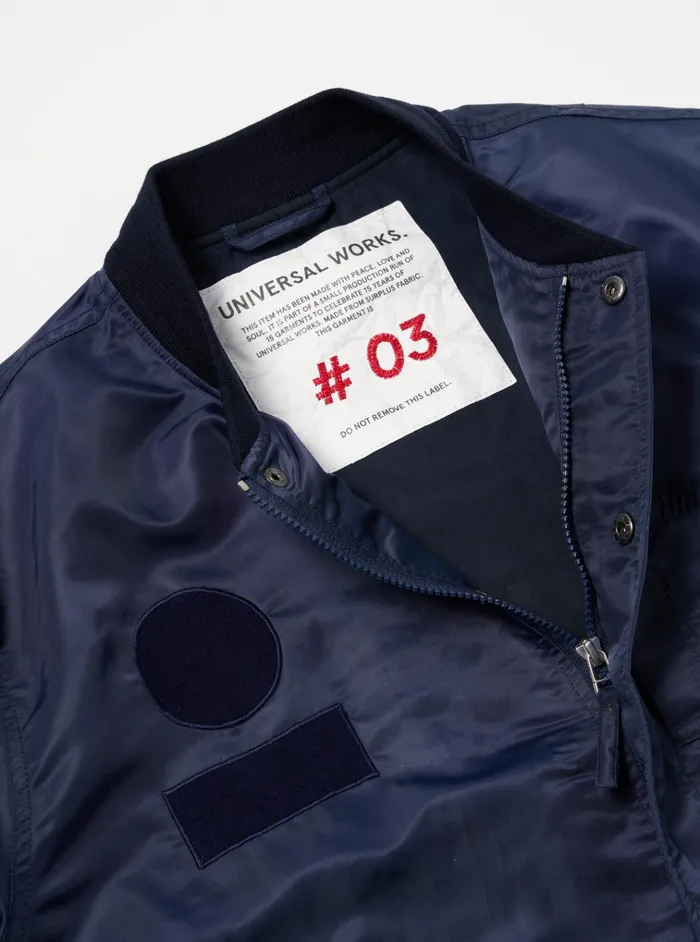 Jackets Men Universal Works Universal Works Badge Bomber In Navy Flight Nylon