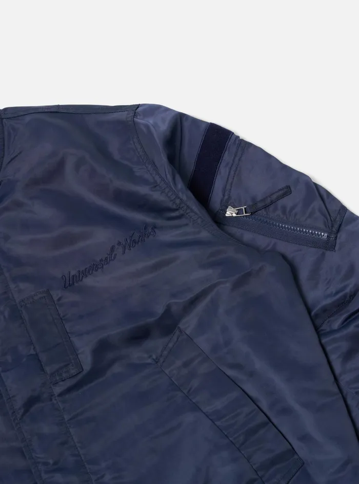 Jackets Men Universal Works Universal Works Badge Bomber In Navy Flight Nylon