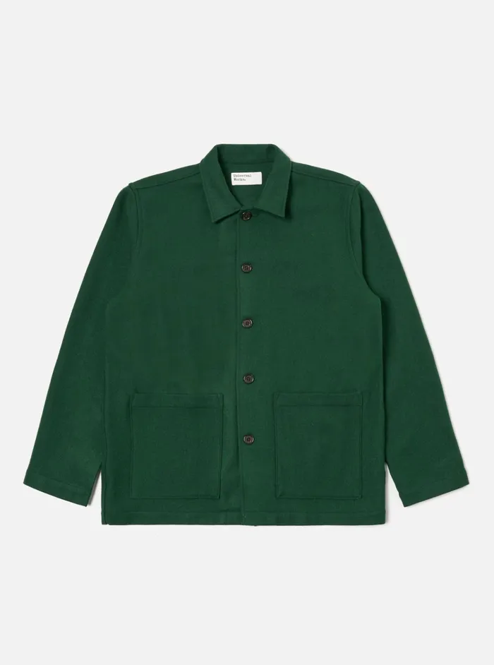 Jackets Men Universal Works Universal Works Easy Jacket In Green Melton