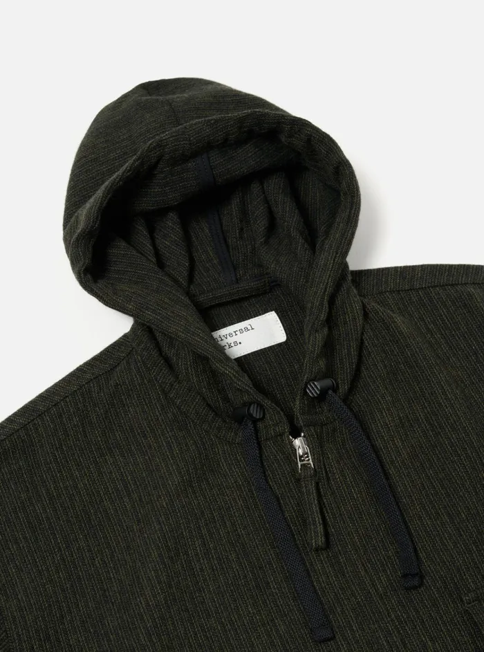 Jackets Men Universal Works Universal Works Fistral Ii Jacket In BlackOlive Stripe Wool Mix