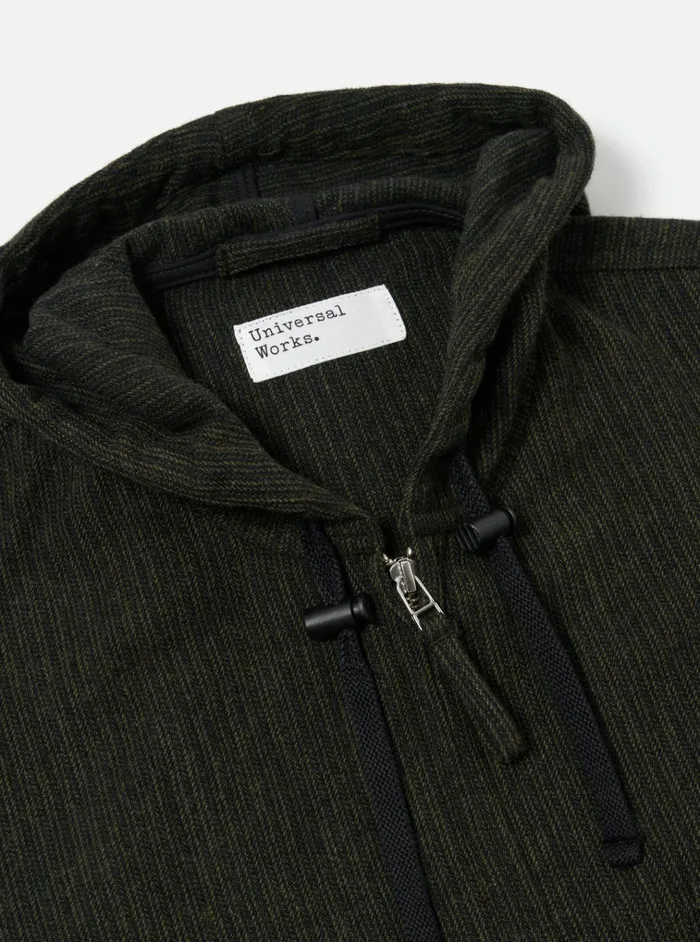 Jackets Men Universal Works Universal Works Fistral Ii Jacket In BlackOlive Stripe Wool Mix