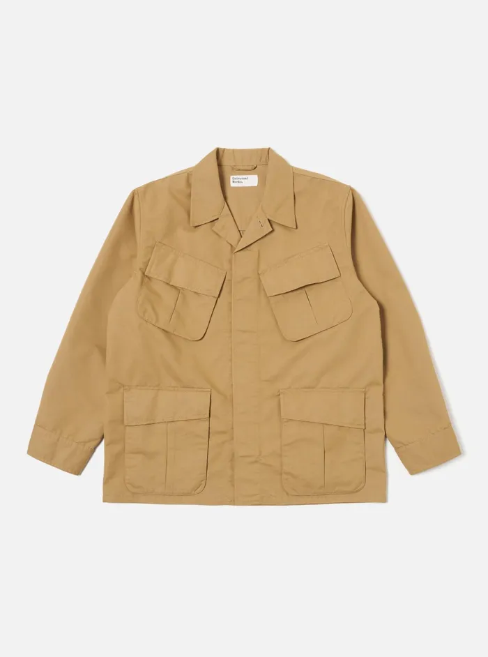 Jackets Men Universal Works Universal Works Jungle Jacket In Sand Brushed Polytech