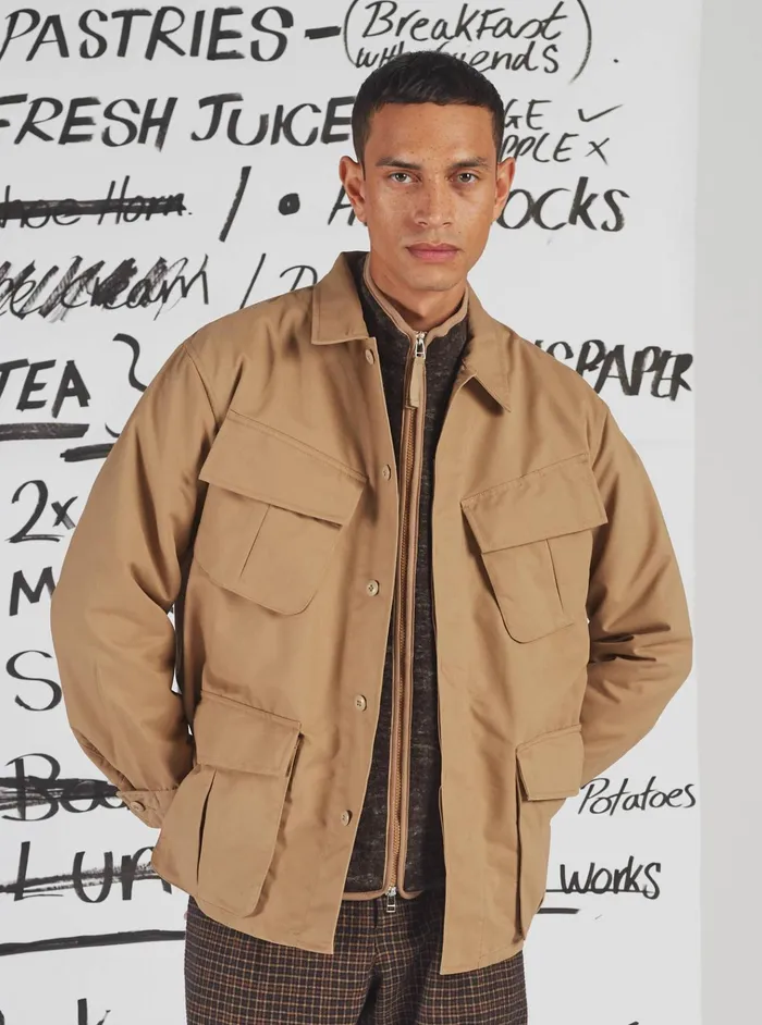 Jackets Men Universal Works Universal Works Jungle Jacket In Sand Brushed Polytech