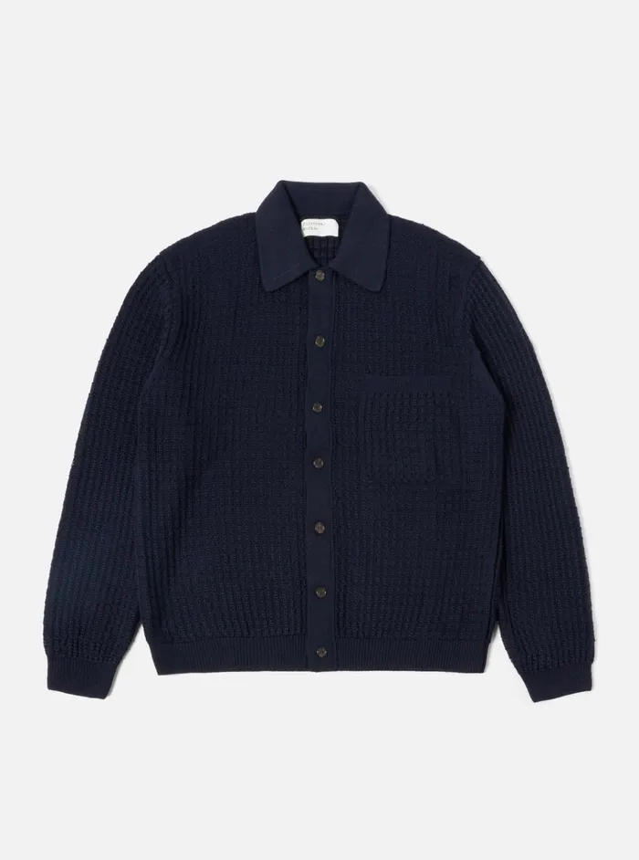 Jackets Men Universal Works Universal Works Knit Jacket In Navy Merino Knit