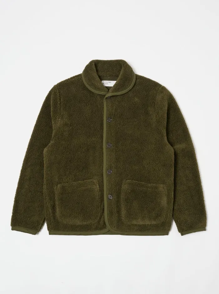 Jackets Men Universal Works Universal Works Lancaster Jacket In Olive Mountain Fleece