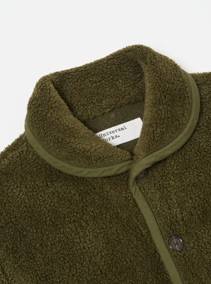 Jackets Men Universal Works Universal Works Lancaster Jacket In Olive Mountain Fleece
