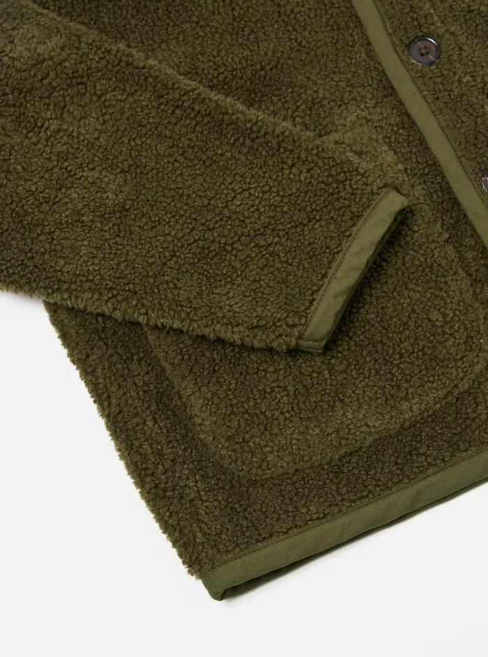 Jackets Men Universal Works Universal Works Lancaster Jacket In Olive Mountain Fleece