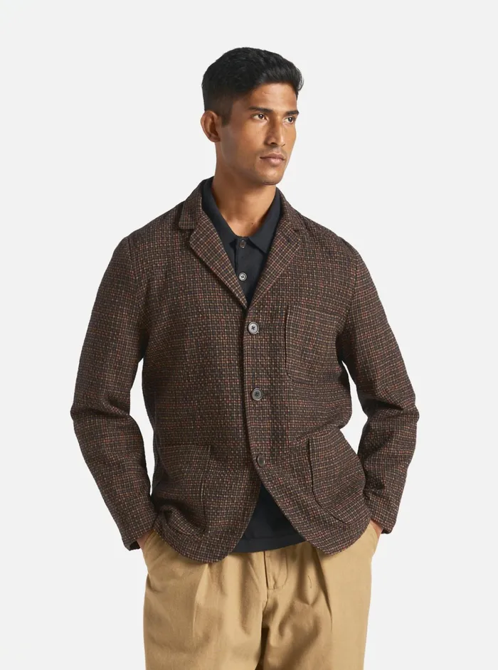Jackets Men Universal Works Universal Works Three Button Jacket In BlackOlive Albuquerque Check Jackets Men Universal Works Universal Works Three Button Jacket In BlackOlive Albuquerque Check