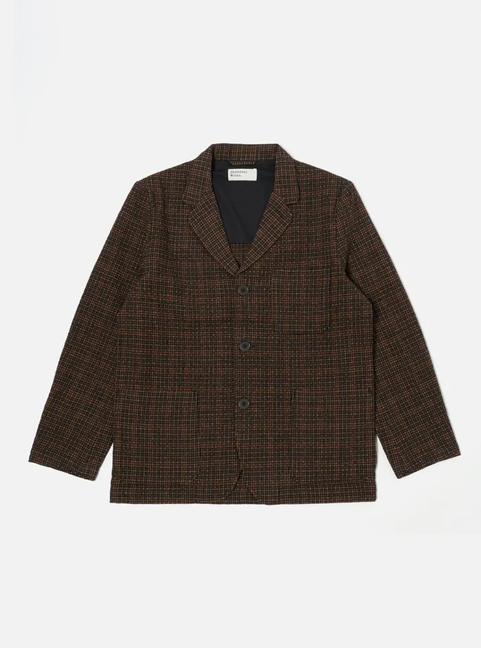 Jackets Men Universal Works Universal Works Three Button Jacket In BlackOlive Albuquerque Check