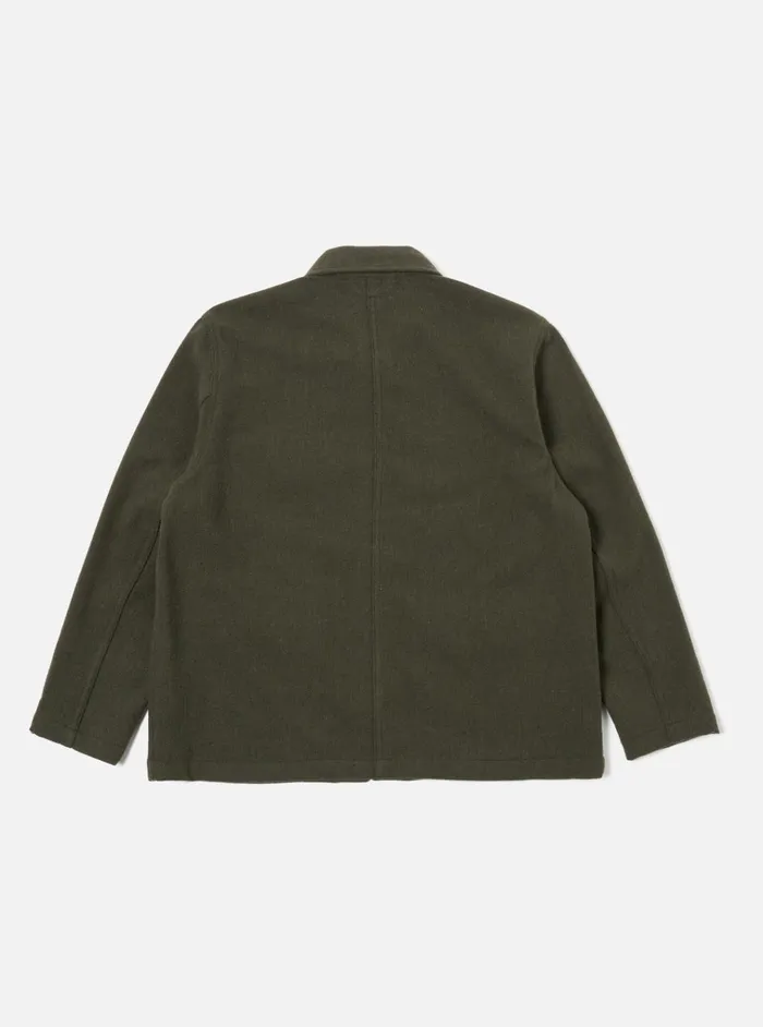 Jackets Men Universal Works Universal Works Utility Jacket In Olive Recycled Soft Wool