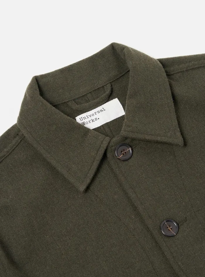 Jackets Men Universal Works Universal Works Utility Jacket In Olive Recycled Soft Wool