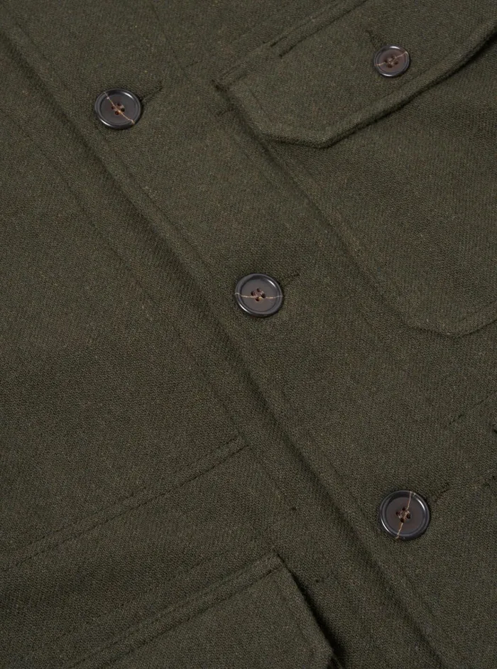 Jackets Men Universal Works Universal Works Utility Jacket In Olive Recycled Soft Wool