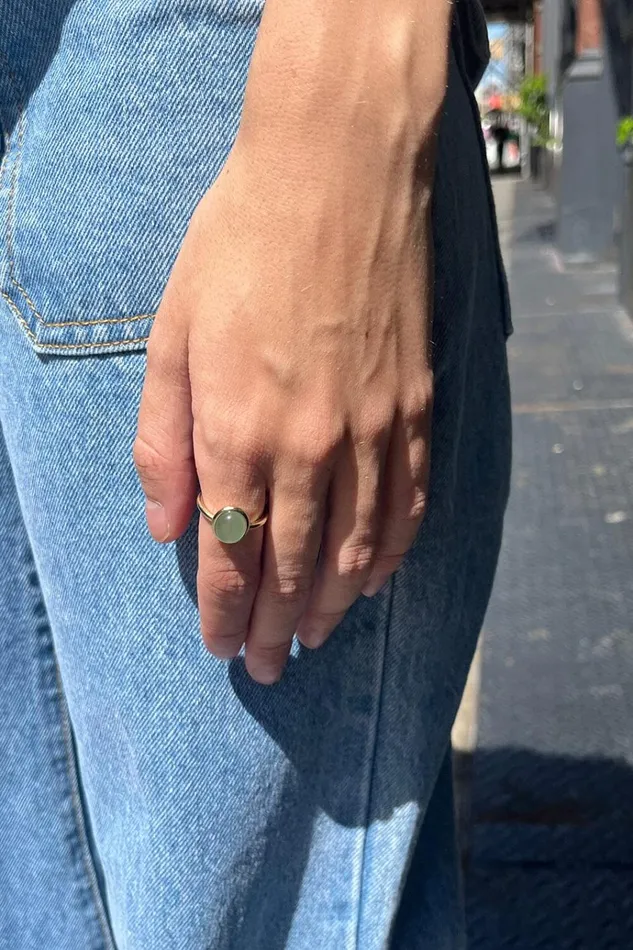 Jade Ring Gold Women Brandy Melville Jewelry