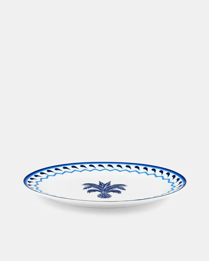 Jaipur Oval Platter Blue Women Aquazzura Dinnerware