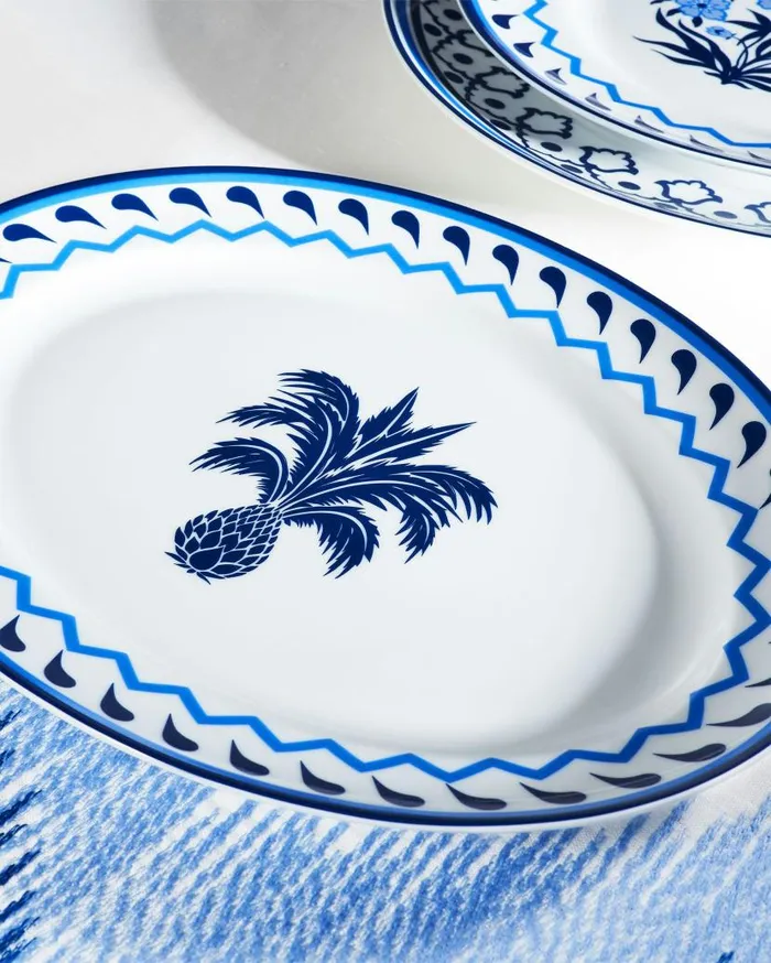 Jaipur Oval Platter Blue Women Aquazzura Dinnerware Jaipur Oval Platter Blue Women Aquazzura Dinnerware