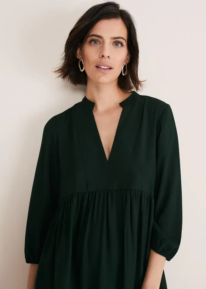 Jayde Tiered Midaxi Dress Dark Green Women Phase Eight Dresses