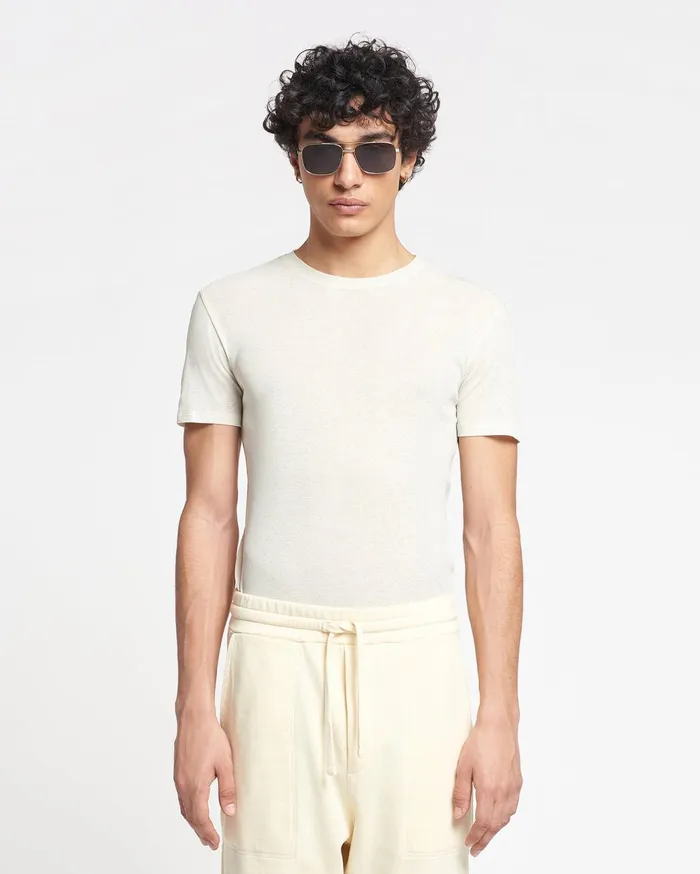 Jenno MeshJersey TShirt White Wax Men Nanushka TShirts and Vests
