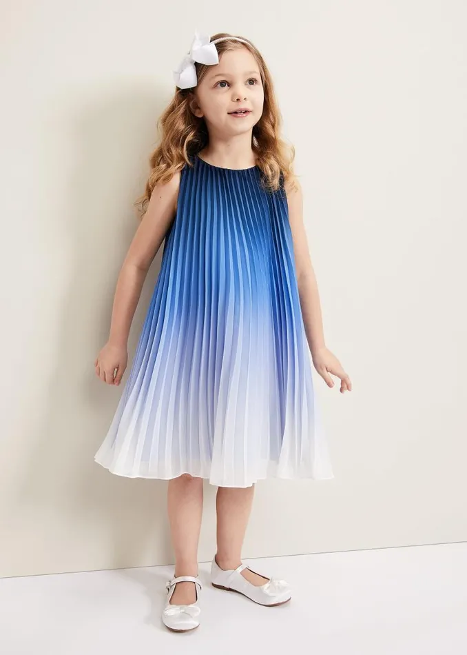 Jessie Ombre Pleat Dress Blue Women Phase Eight Dresses