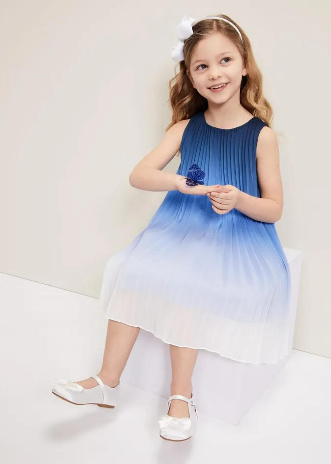 Jessie Ombre Pleat Dress Blue Women Phase Eight Dresses