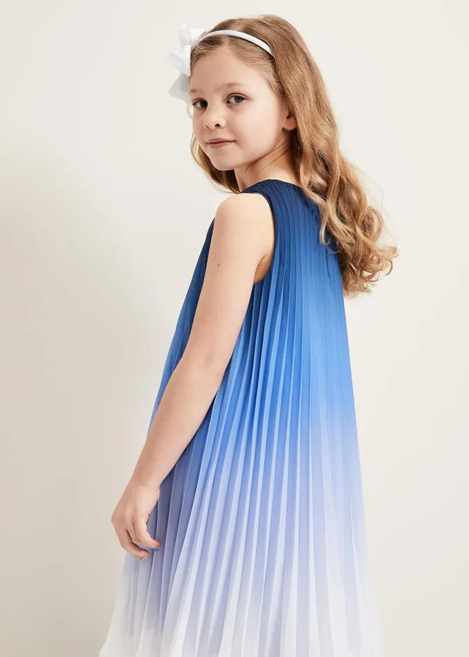 Jessie Ombre Pleat Dress Blue Women Phase Eight Dresses